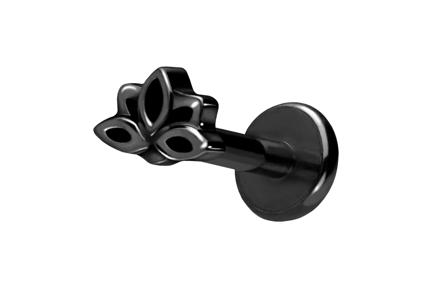 Titan Labret Piercing mit Push Fit LOTUSBLÜTE